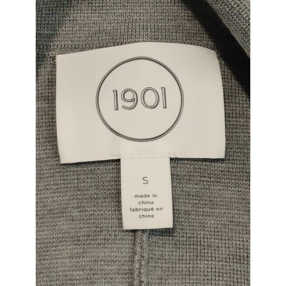 1901 Cardigan Sweater Blazer Merino Wool Blend Heather Knit Gray Women Small NWT - Picture 3 of 8